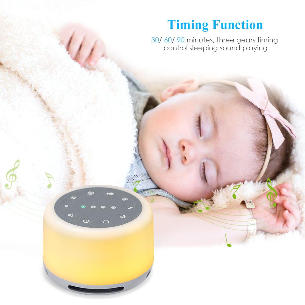 White Noise Sound Machine with Mood Light Natural Sounds & Music for Sleeping Rechargeable Natural Sound Machine