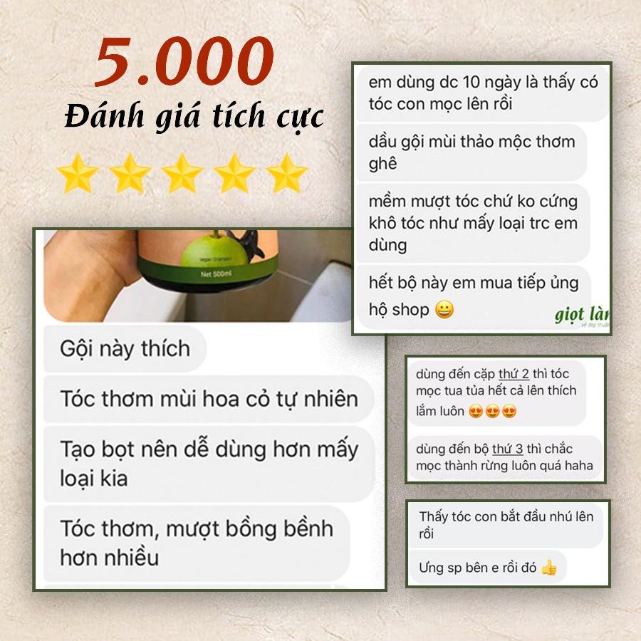 Cặp gội xả, dầu gội đầu bồ kết đun cô - Dầu xả thiên nhiên dừa oliu giúp kích thích mọc tóc, giảm rụng Giọt Lành