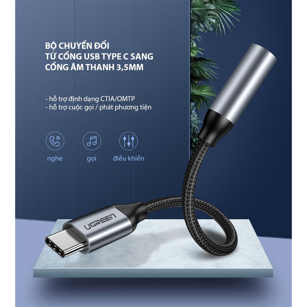 Cáp chuyển đổi từ cổng USB type C sang 3.5mm UGREEN AV142 30632 - Hàng chính hãng