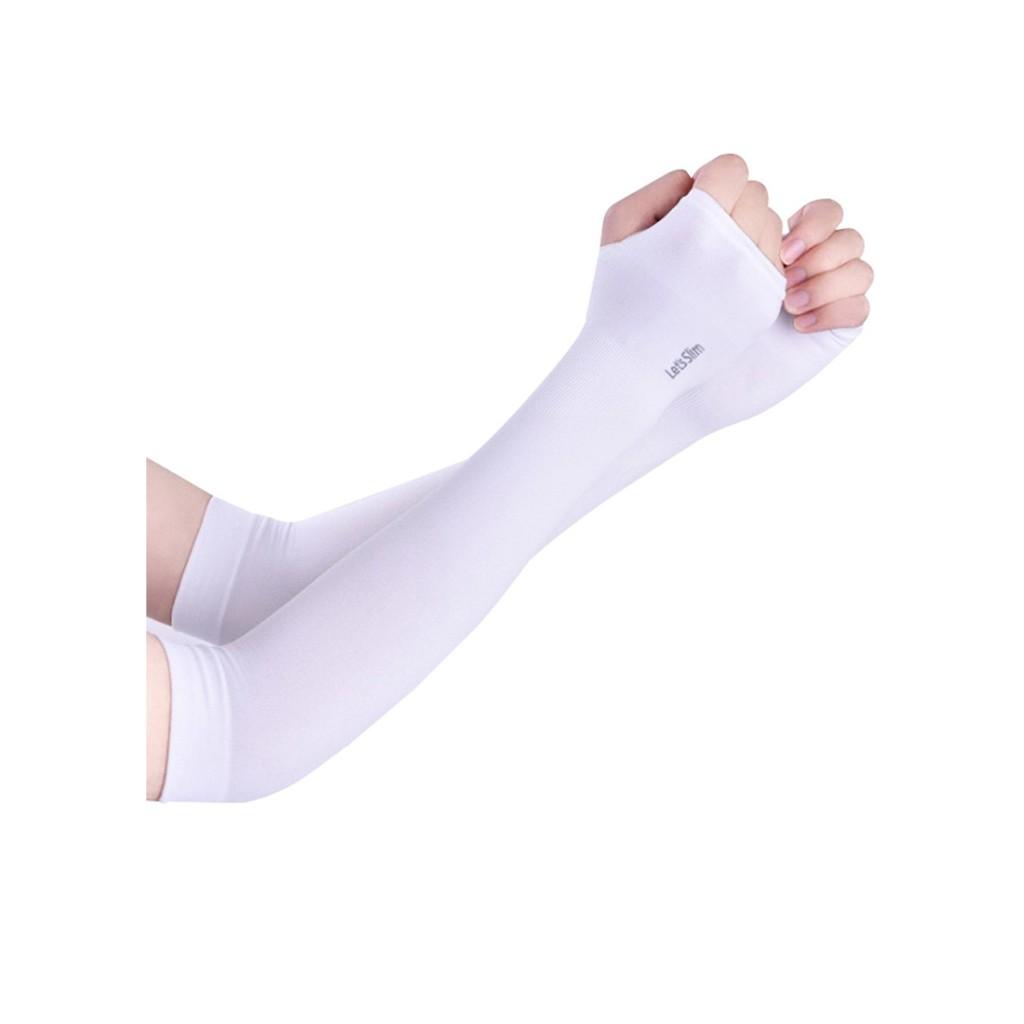 Bộ găng tay chống nắng xỏ ngón - Trắng