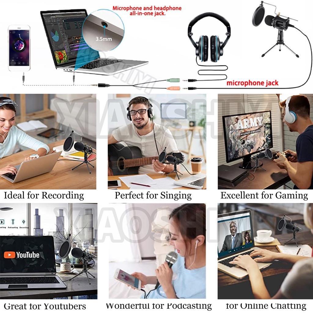 Micro thu âm nhỏ gọn giắc cắm 3.5mm tiện dụng cho điện thoại máy tính PC