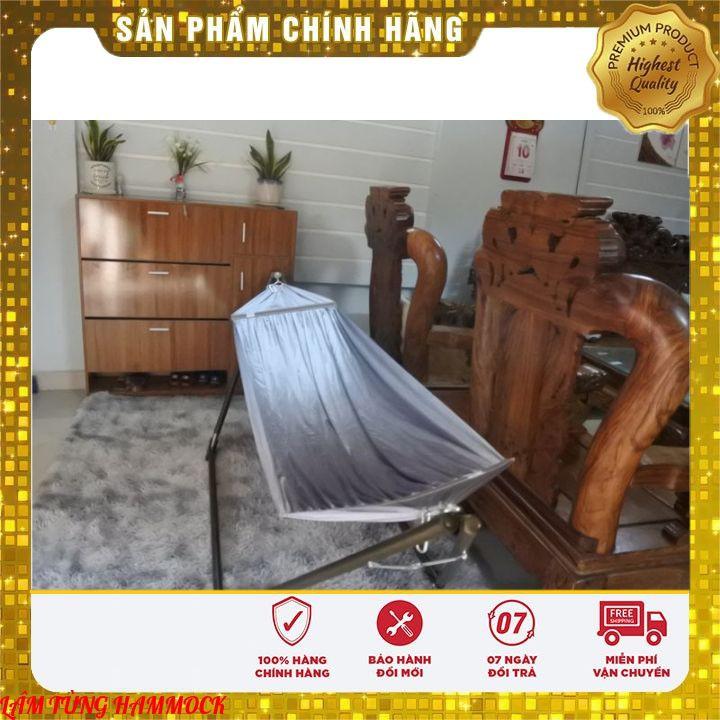 VÕNG LƯỚ LÂM TÙNG, VÕNG ĐẠI XUẤT KHẨU, KHỔ LƯỚI RỘNG 150 X 230CM, CÁN THÉP 60CM, KHOEN LỚN 3 MÓC