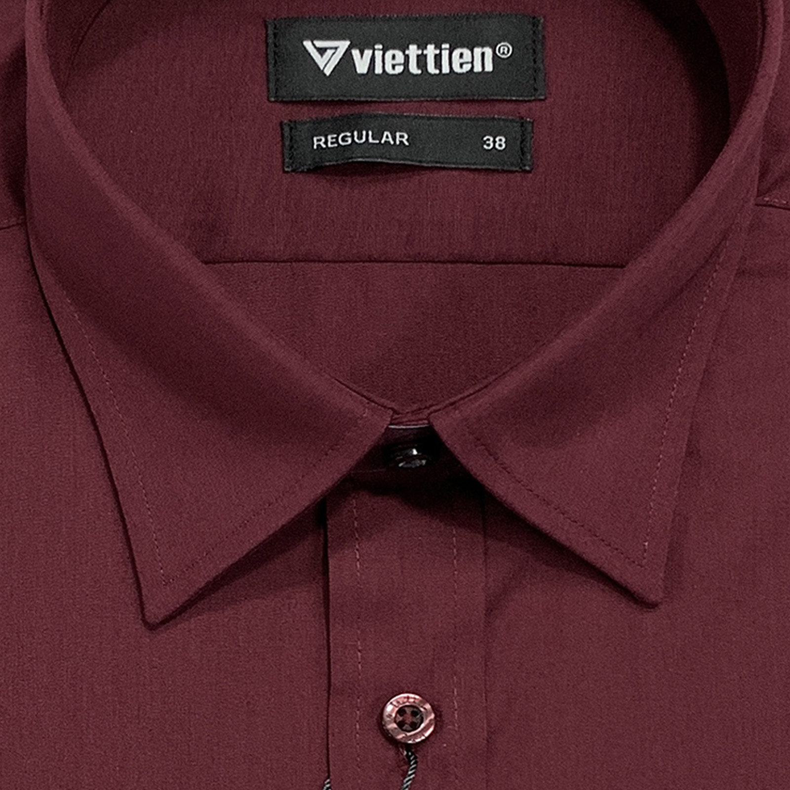 Viettien - Áo sơ mi nam dài tay màu đỏ đô dáng rộng regular - Áo sơ mi công sở Việt Tiến