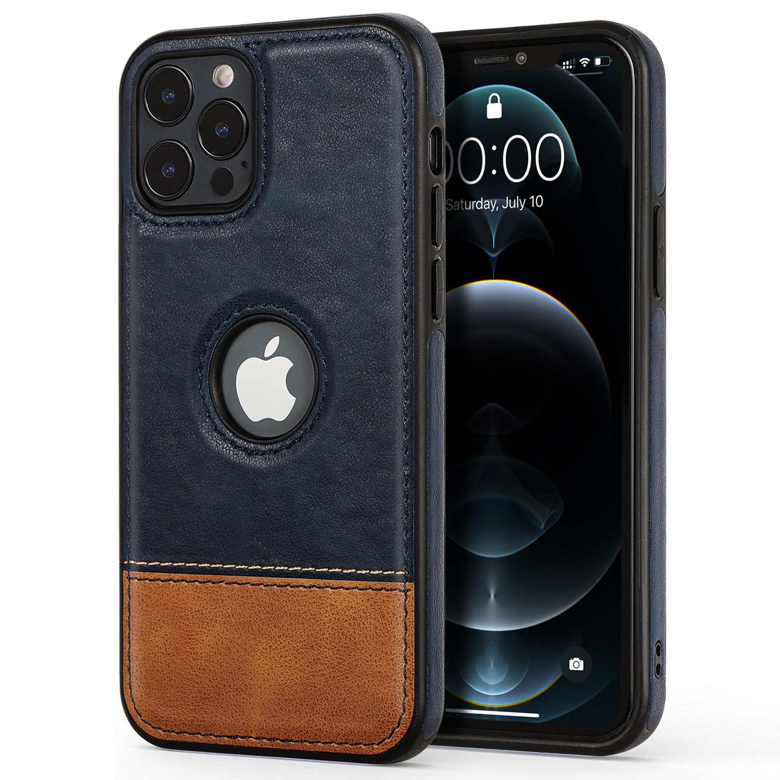 Ốp Lưng Da Phong Cách Mới Dành Cho Iphone 11 12 13 14 11 Pro 11 Pro Max 12 Pro 12 Pro Max 13 Pro 13 Pro Max 14 Plus 14 Pro 14 Pro Max - Hàng Chính Hãng - Xanh - Iphone 12 Pro
