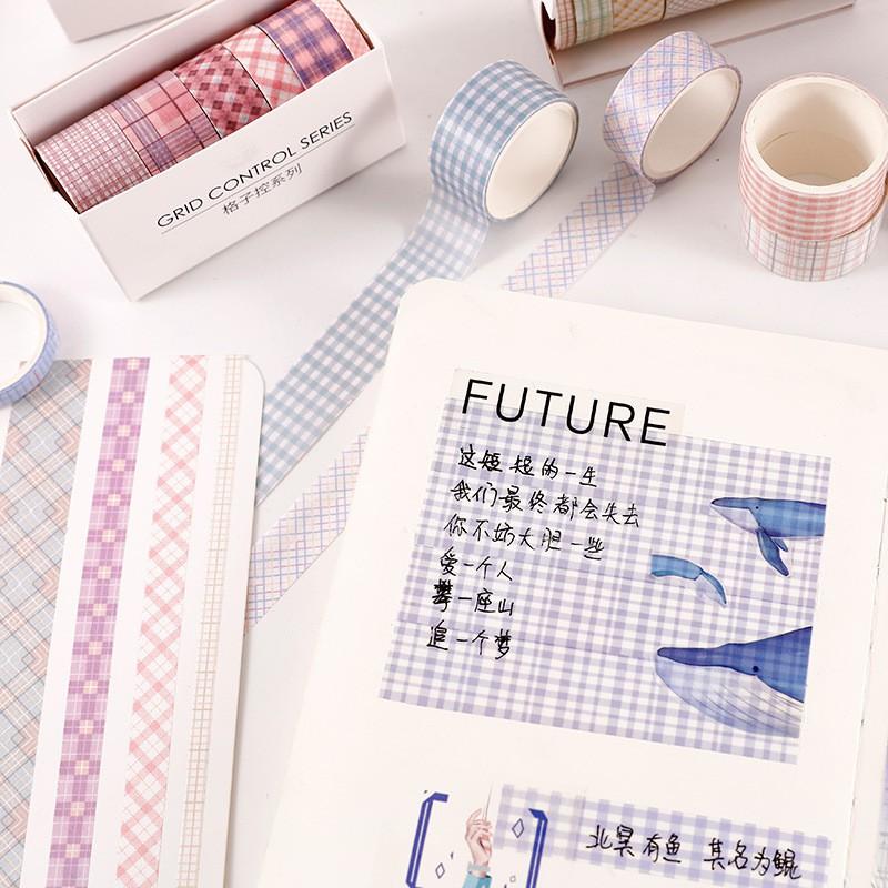 Washi Tape - Set 6 Cuộn Washi Tape Đa Dạng Kích Cỡ Và Họa Tiết