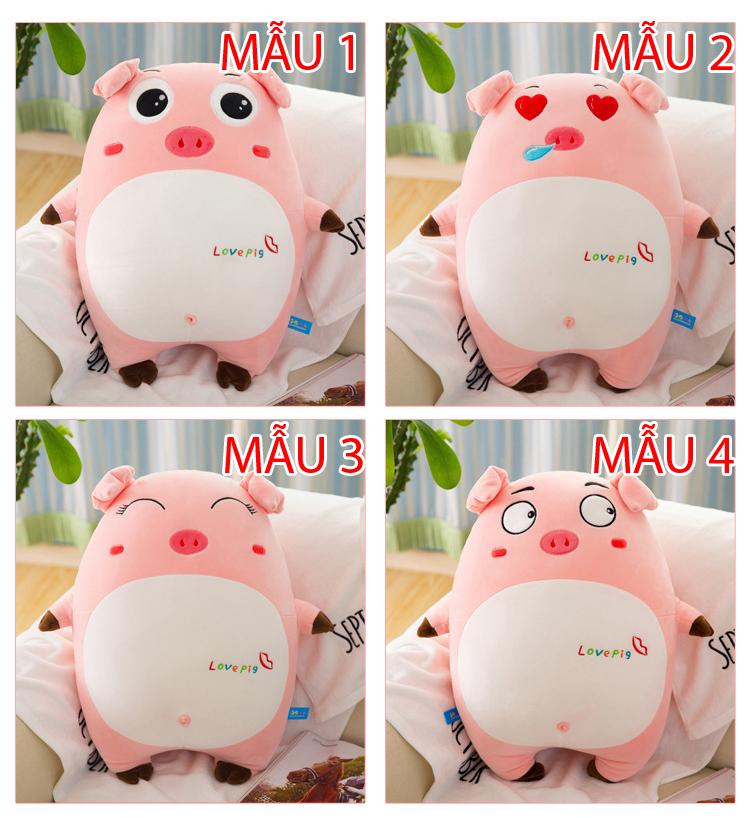 Gấu Bông Heo Hồng Love Pig, Lợn Love Pig Siêu Ngố Đáng Yêu (30cm----&gt;45cm) Gối Ôm Heo Love Pig Siêu Mềm Mịn, Êm Ái Hàng Cao Cấp
