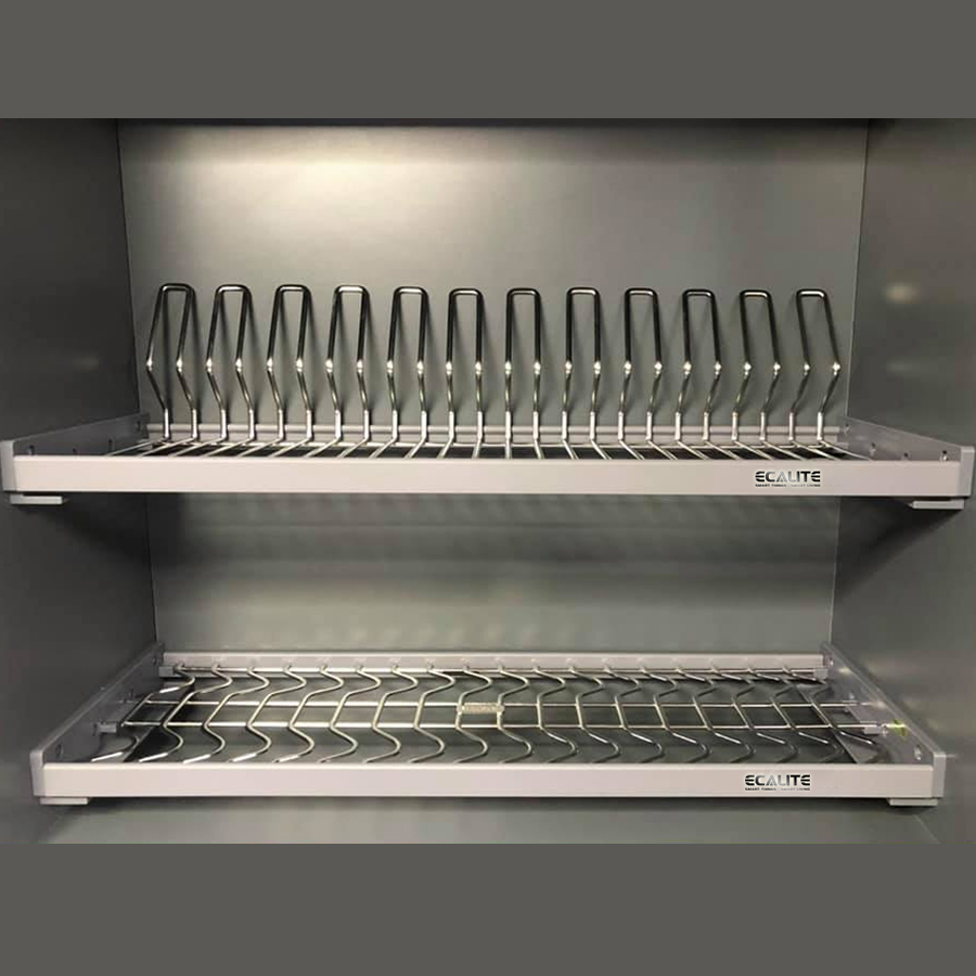 Kệ chén cố định tủ trên Ecalite EL-NBR700G - Tủ ngang 700mm - Thép Carbon phủ Nano 5 lớp - Hàng chính hãng