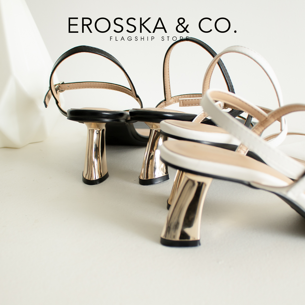 Erosska - Giày sandal cao gót nhọn kiểu dáng Hàn Quốc cao 5cm _ EB046