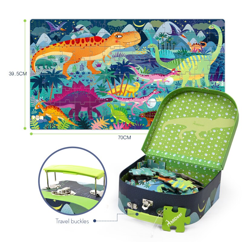 Đồ chơi ghép hình Mideer Puzzle MD3026 – Vali ghép hình Khủng long