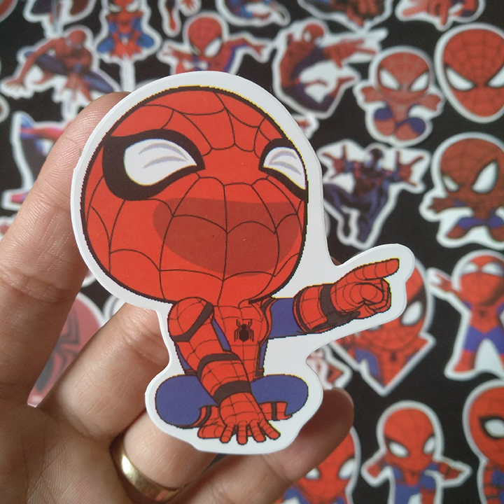 Bộ Sticker dán cao cấp chủ đề SPIDER MAN - NGƯỜI NHỆN - Dùng dán Xe, dán mũ bảo hiểm, dán Laptop...