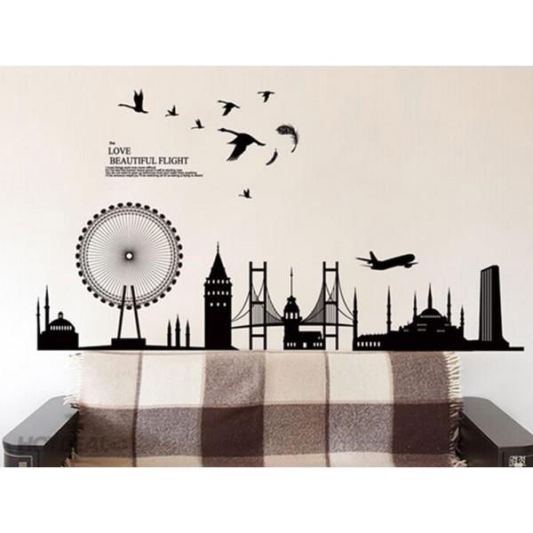 Decal dán tường Thành phố tươi đẹp 1