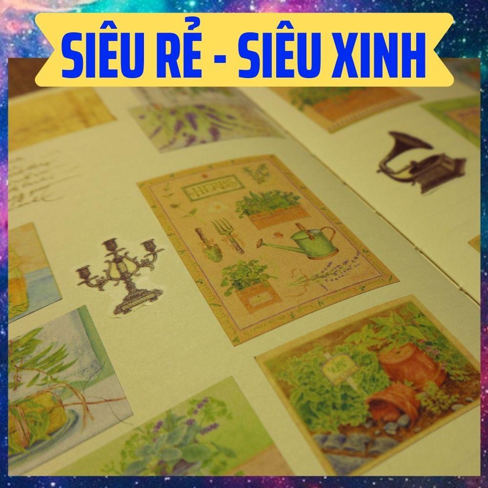 sticker phong cách cổ điển - sticker vintage green garden - uni004