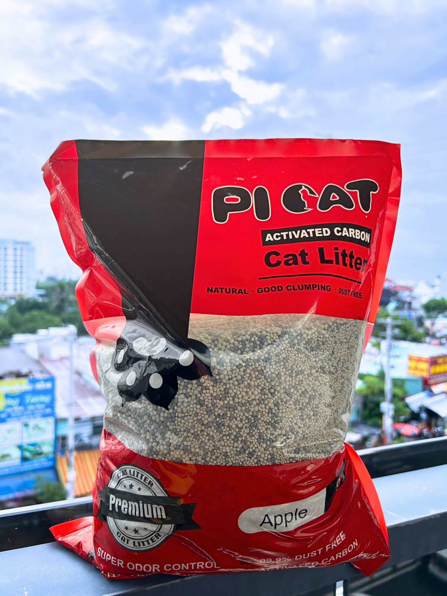 Cát vệ sinh cho mèo Picat ít bụi-thấm hút tốt-vón cục chặt mix than hoạt tính khử mùi tốt túi 9L - MÙI CÀ PHÊ