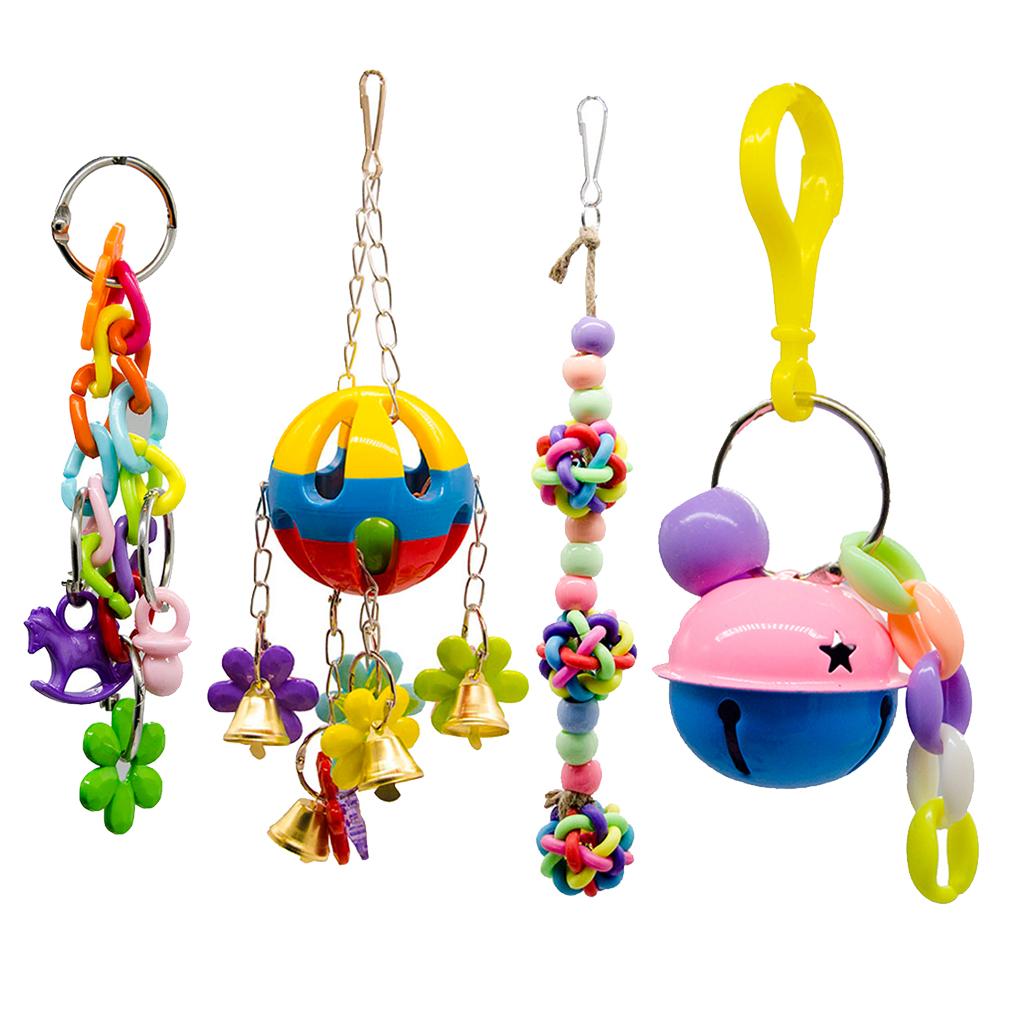 Bird Parrot Toys Hanging Bell Pet Bird Cage Hammock Swing Toy Type 1