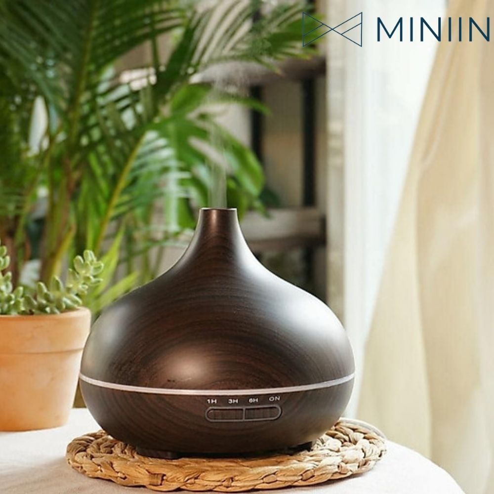 Máy Xông Tinh Dầu Cao Cấp Bầu Tiên Chính Hãng MINIIN - Máy Khuếch Tán Tinh Dầu Spa Sang Trọng Siêu Âm 550ml - Giúp Khuếch Tán Tỏa Hương Thơm Phòng Ngủ- Nhà Hàng-Khách Sạn- Tặng Kèm Điều Khiển