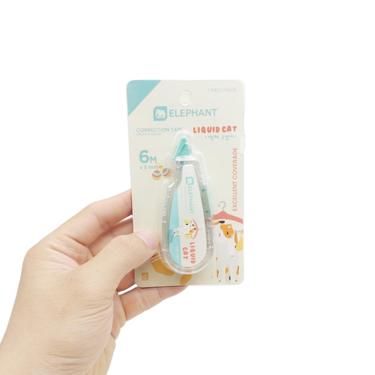 Xóa Kéo Liquid Cat - 6mm x 5m - Elephant (Mẫu Màu Giao Ngẫu Nhiên)