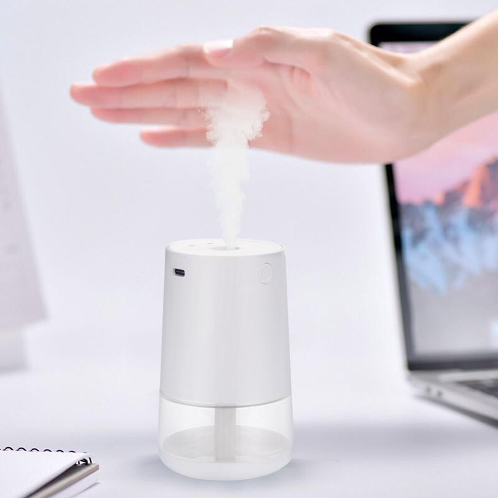 Máy khử trùng tay cảm ứng tự động với bình cồn dung tích 150ml tích hợp xịt xà phòng dùng pin tiện lợi