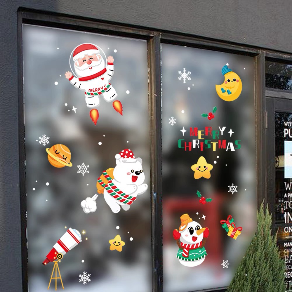 Decal Dán Kính Trang Trí Noel Hít Tĩnh Điện ( ko cần keo ) AMJ053