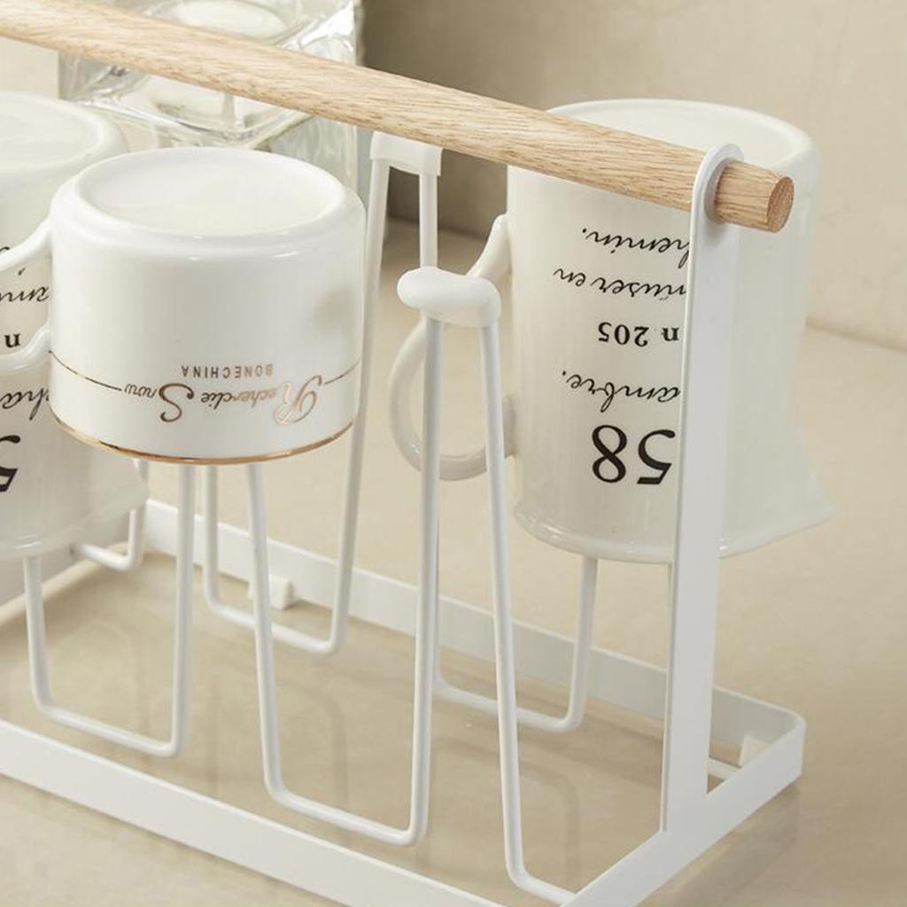 Japanese Cup Holder Metal Mug Rack Kitchen Display Storage Wire 6 Cup Rack