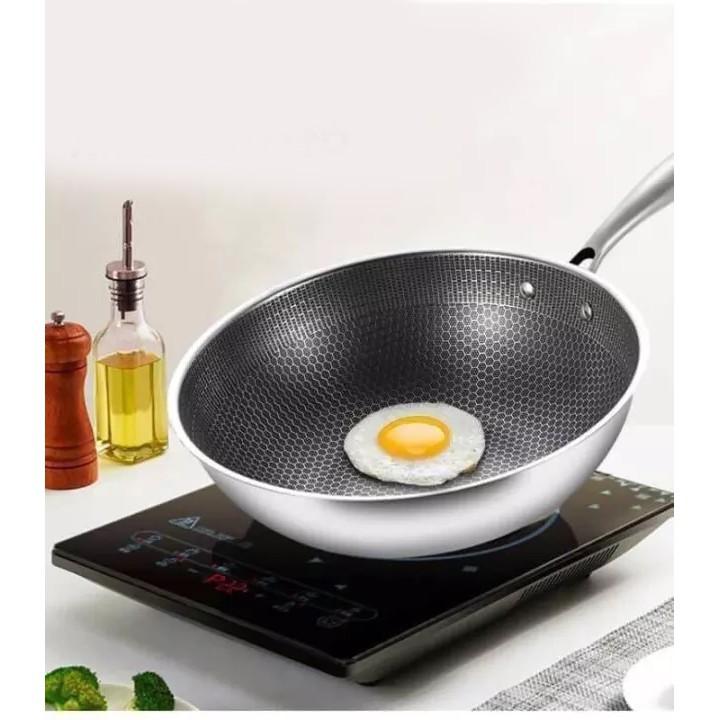 Chảo Siêu Chống Dính Sâu Lòng Vân Đá Tổ Ong, Dùng Được Cho Mọi Loại Bếp + Tặng Kèm 1 Khăn Lau Bếp