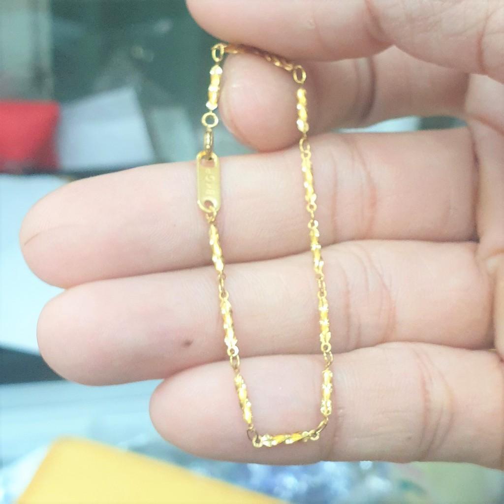 Lắc Tay Nữ Ống Trúc Xoăn Nhỏ 2.5MM Titanium Cao Cấp- Dùng bền màu tắm rửa không đen