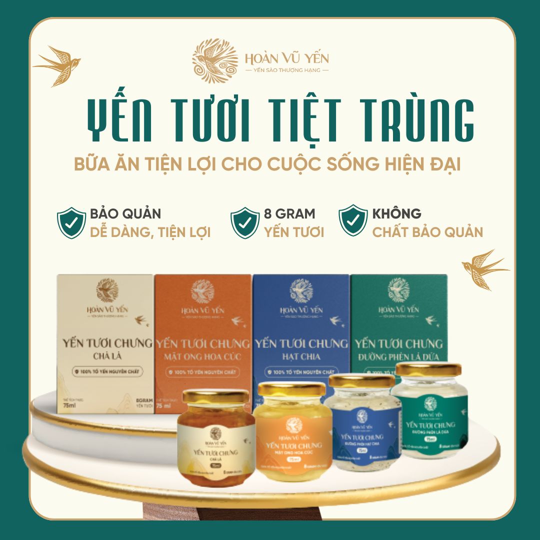 Yến Tươi Tiệt Trùng - 8g Yến tươi 100% Nguyên Chất ( 75ml ) - Tăng Cường Sức Khỏe - Chống Lão Hóa - Tăng Cường Trí Nhớ - Chính Hãng Hoàn Vũ Yến - Cosmo Bird's Nest