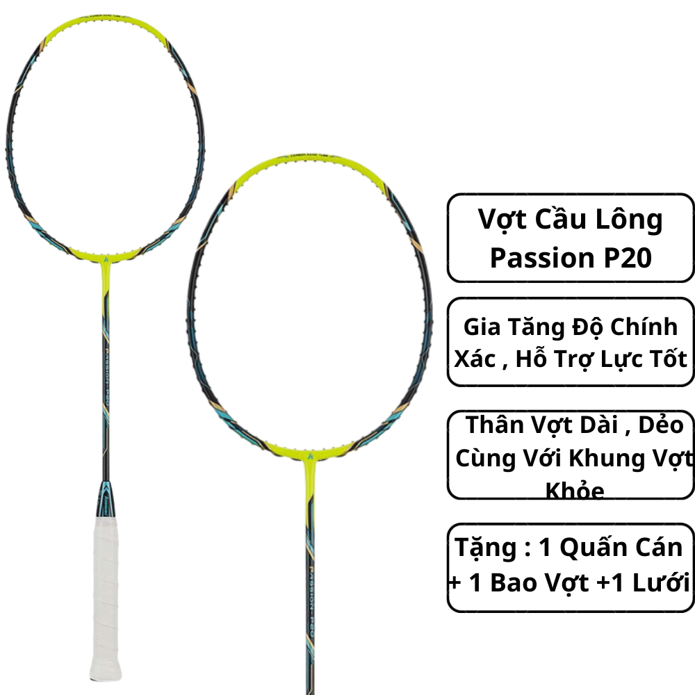 Vợt Cầu Lông Passion P20 - Trọng Lượng 5U Nặng Đầu - Hỗ Trợ Lực Rất Tốt , Gia Tăng Độ Chính Xác