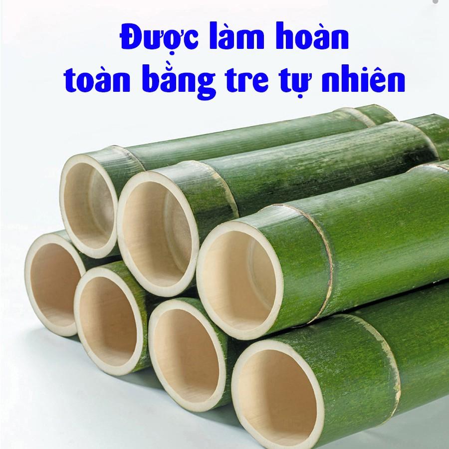 Bàn trang điểm kèm gương thông minh VANGO V27 gỗ tre tự nhiên cao cấp, siêu tiết kiệm diện tích, phong cách hiện Bắc Âu