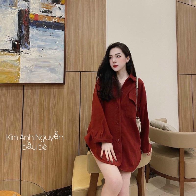 ÁO SƠ MI NHUNG ĐUÔI TÔM