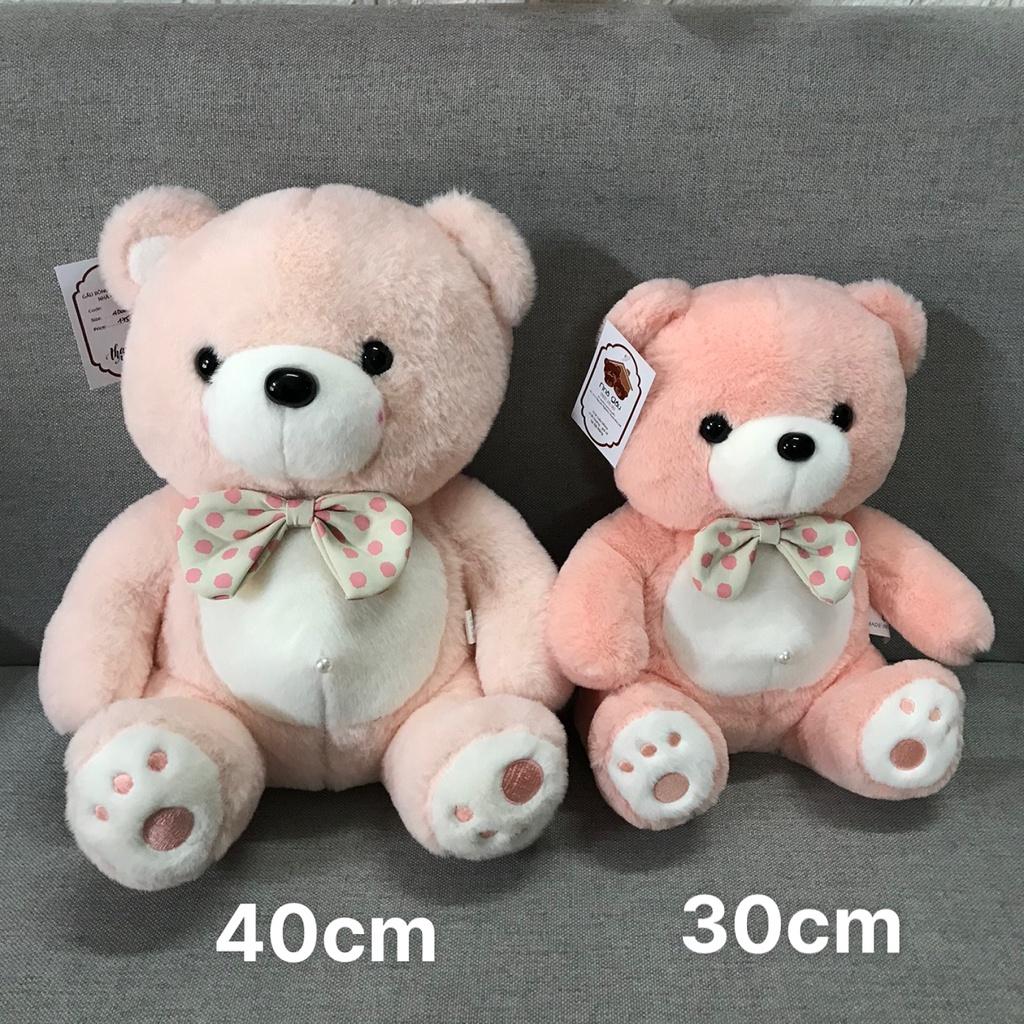 Gấu Teddy nơ chấm bi dáng ngồi cao cấp mềm mịn