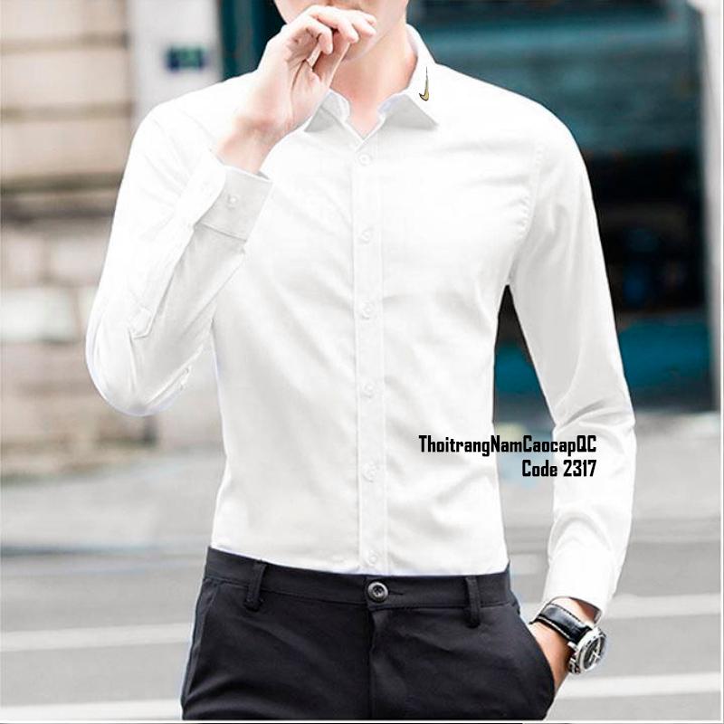 2317- Áo sơ mi nam Áo sơ mi trắng Sơ mi nam Vinh Thiện Phát, hàng xưởng may chất lượng cao cấp, sỉ từ 10 cái