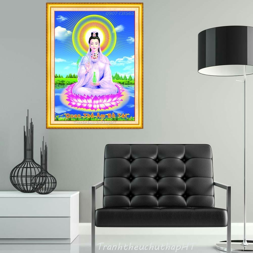 Tranh đính đá Quan Âm - chưa đính