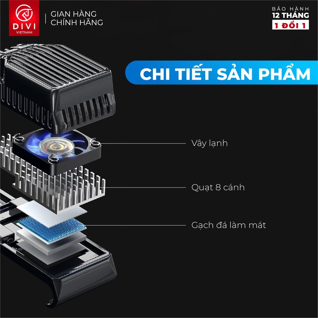 Quạt tản nhiệt điện thoại DIVI E725 LED Tản nhiệt nhanh - Hàng phân phối chính hãng - Bảo hành 12 tháng 1 đổi 1