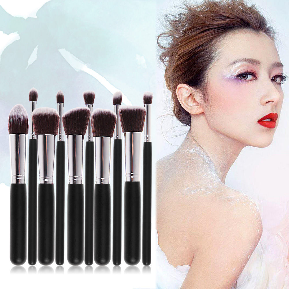 Cọ trang điểm 10 món kèm bao da bảo vệ Pro Comestic Makeup Sets