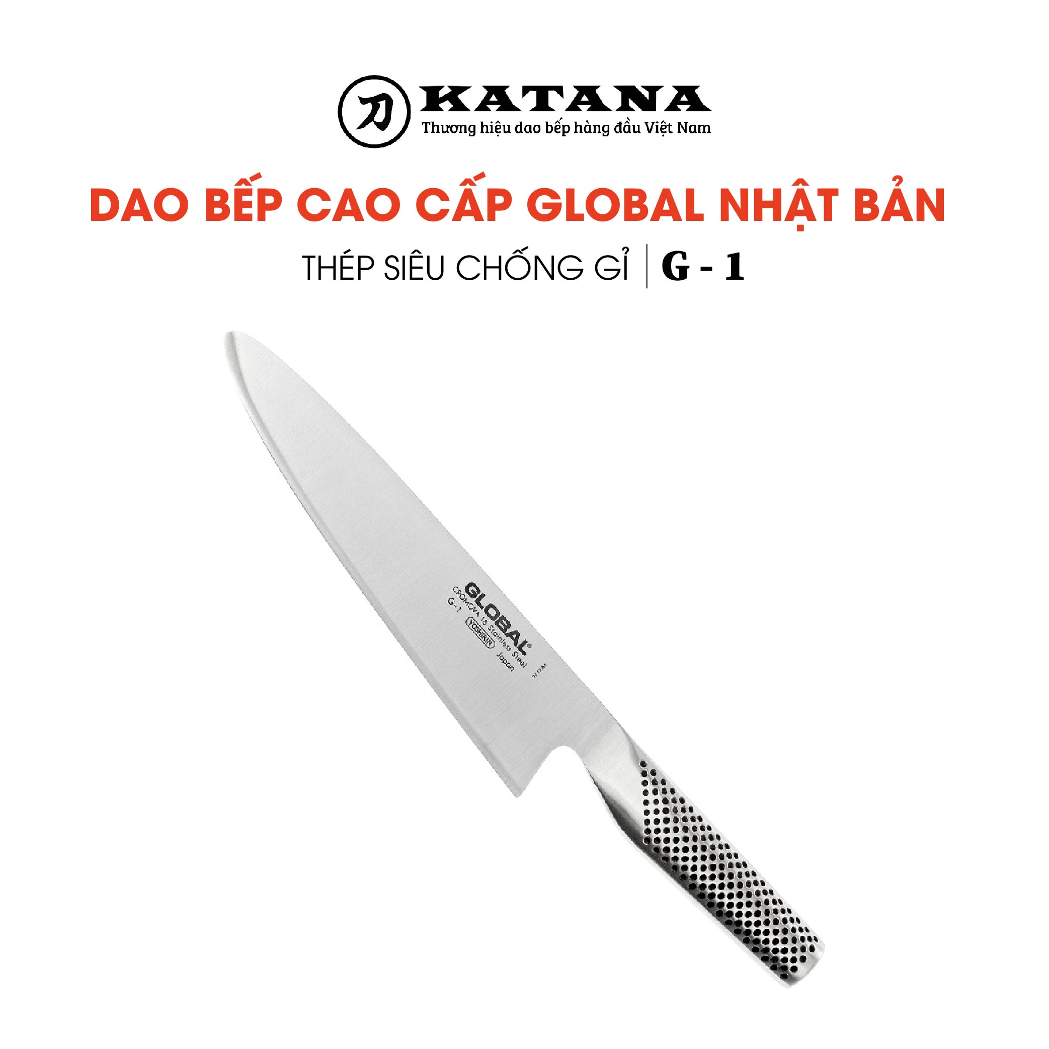 Dao bếp Nhật cao cấp Global G1 Slicer - Dao thái lát (210mm)- Dao bếp Nhật chính hãng