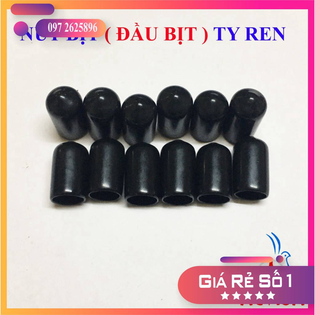 1.000c Nút bịt ty ren M12 màu đen