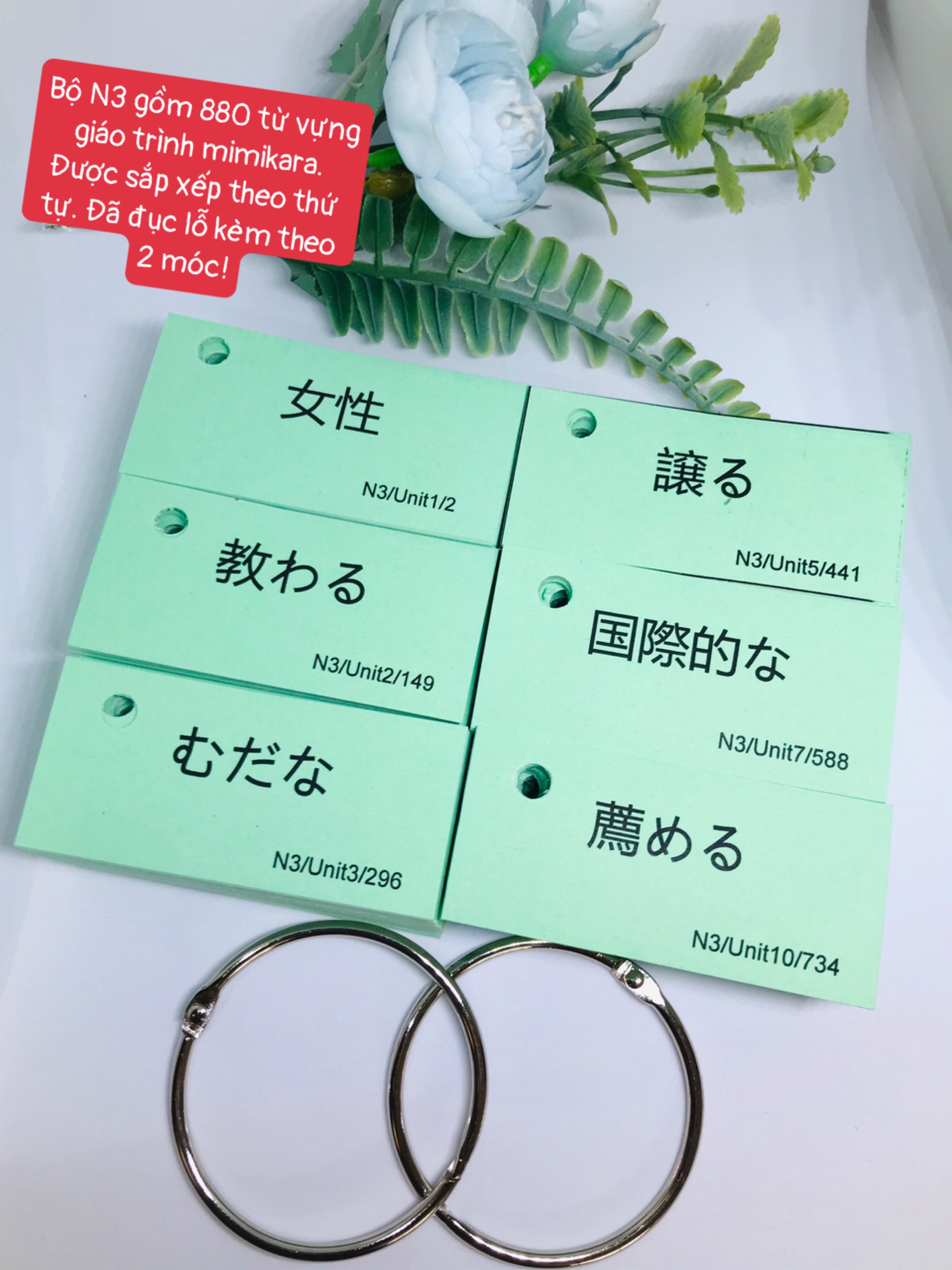 FLASHCARD TIẾNG NHẬT N3 MIMIKARA 880 THẺ