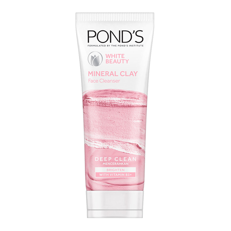 Combo Pond's Sữa Rửa Mặt Đất Sét Khoáng Sạch Sâu Sáng Mịn (90g) &amp; Nước Hoa Hồng Trắng Hồng Rạng Rỡ (150ml)