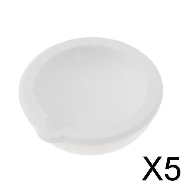 5xQuartz Silica Melting Crucible Dish Pot Cup for Gold Silver 100g 4.5x1.7cm