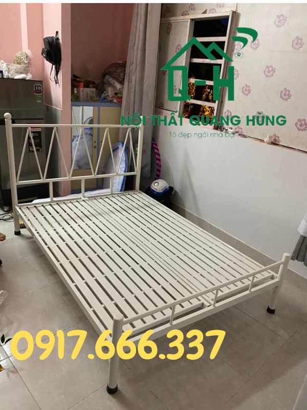 GIƯỜNG NGỦ SẮT THIẾT KẾ MẪU TAM GIÁC NHIỀU KÍCH THƯỚC DÀNH CHO GIA ĐÌNH