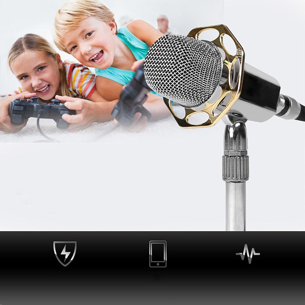 3.5mm Studio Stereo Recording Condenser Mic With Mic Holder  For Computer