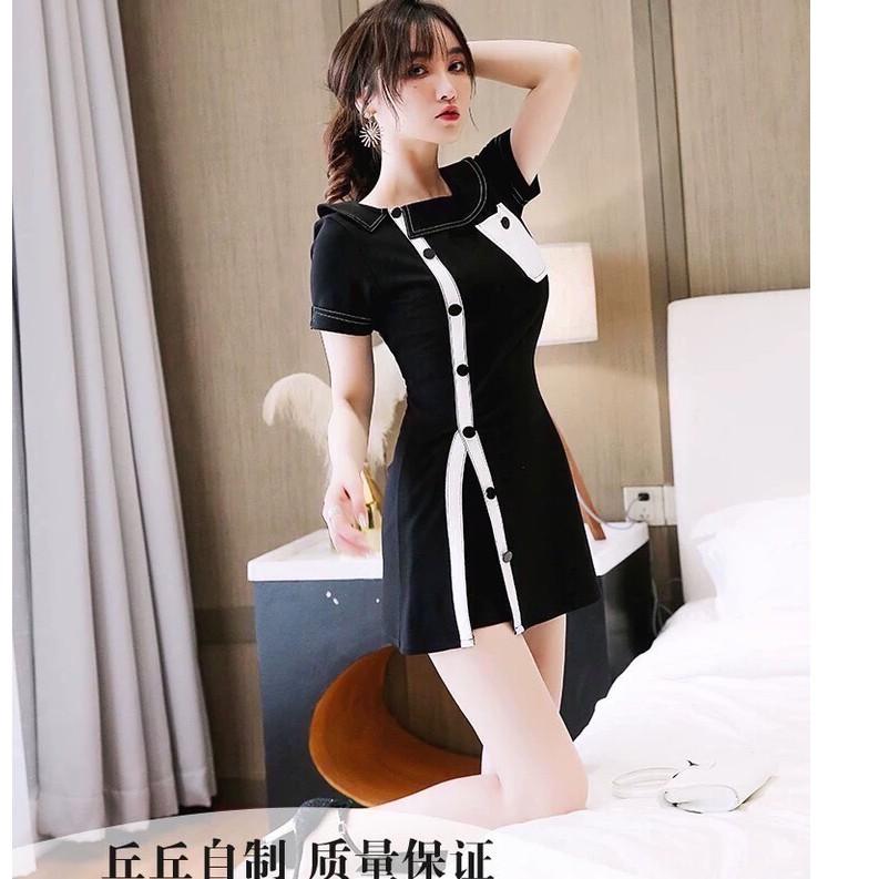 BỘ QUẦN SHORT + ÁO DÁNG DÀI PHỐI NÚT CAO CẤP - QW655