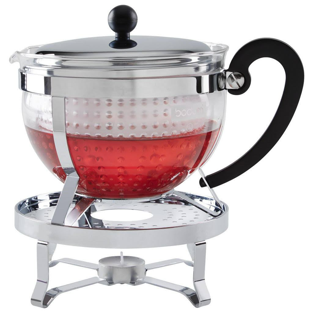 Bình Pha Trà Kèm Kệ Đun Nến BODUM CHAMBORD, Dung Tích 1,3L, Thiết Kế Tinh Tế Cổ Điển, Lõi Lọc Bằng Nhựa Chịu Nhiệt An Toàn, Dễ Vệ Sinh, Chất Liệu Thuỷ Tinh Borosilikat Cao Cấp, Nhập Đức