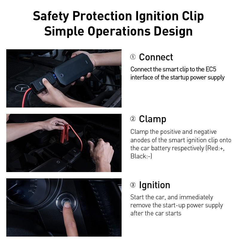 Bộ kích nguồn dùng cho xe ô tô Baseus Super Energy Car Jump Starter(8000mAh, 5V/2.4A Power Bank, Car Battery Booster12V)