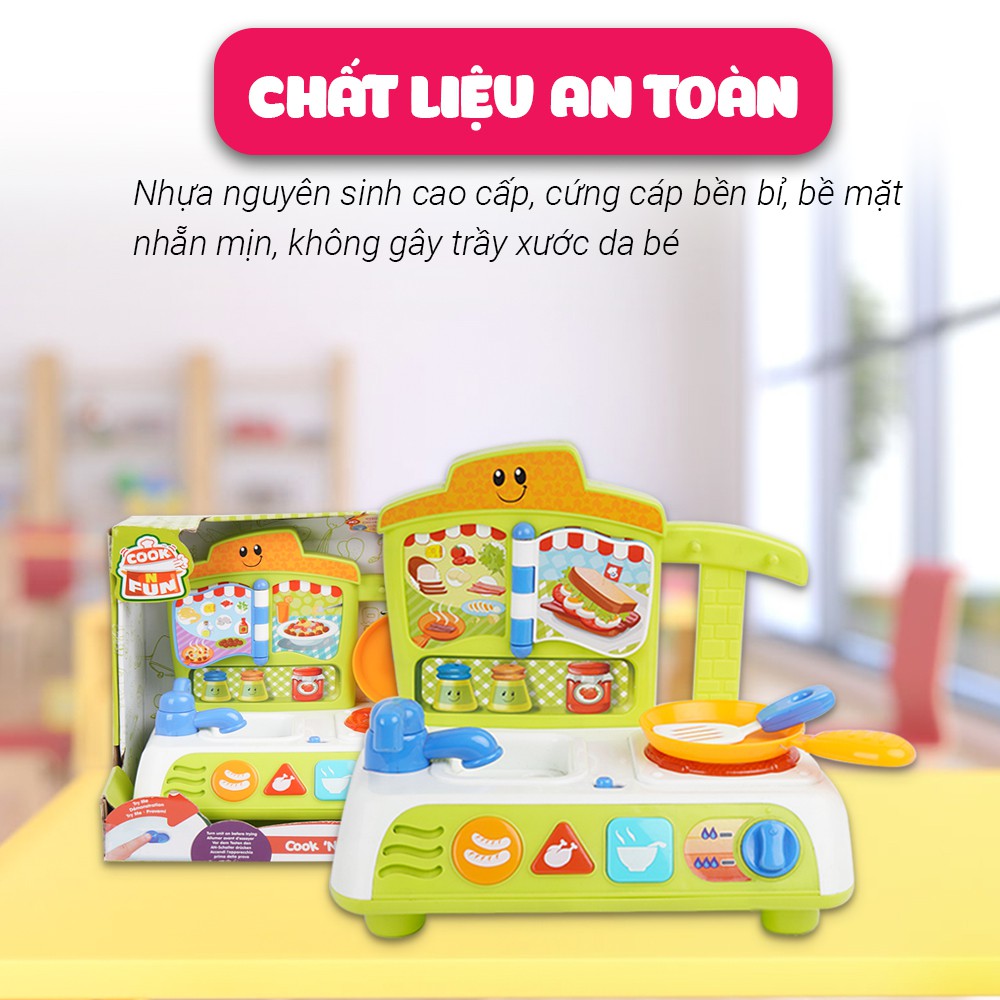 Bộ đồ chơi nấu ăn - nhập vai đầu bếp tài ba Winfun 0755G: Kích thích phát triển ngôn ngữ - xã hội và sự sáng tạo cho bé - tặng đồ chơi tắm 2 món