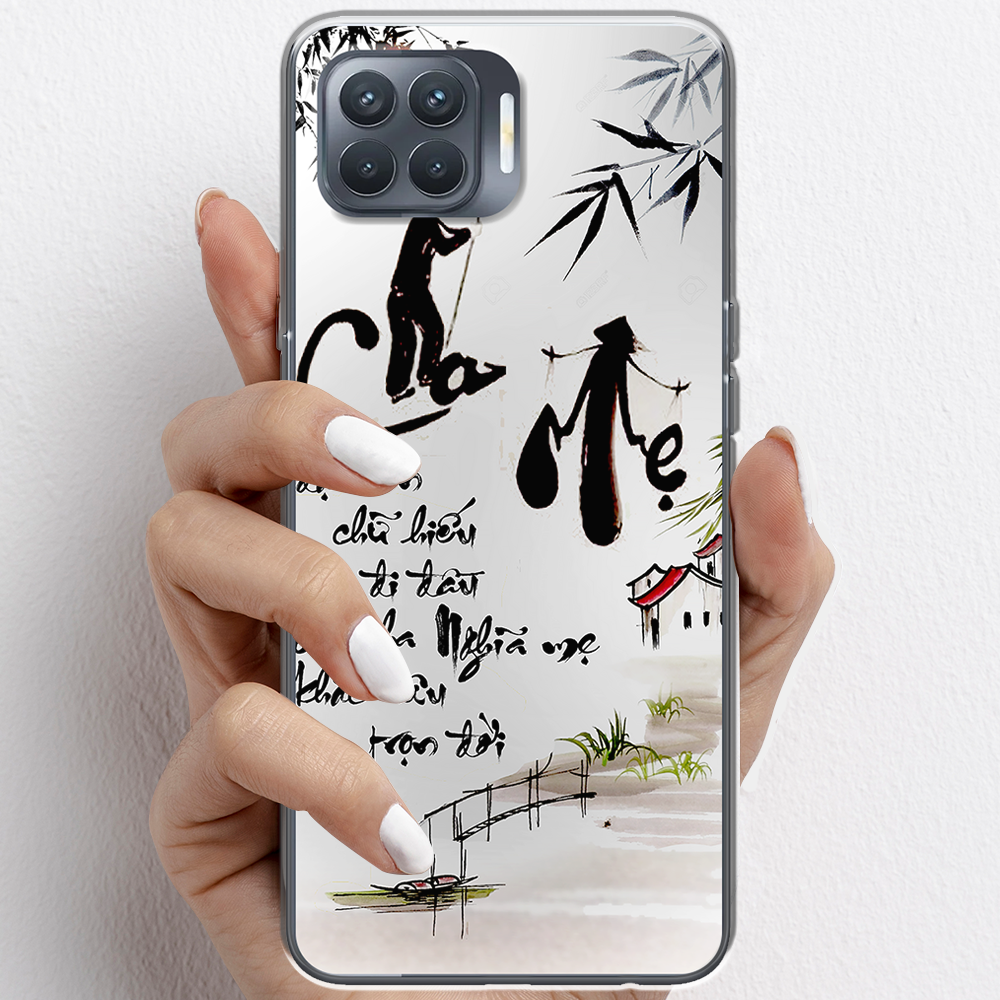 Ốp lưng cho Oppo A53, Oppo A93 nhựa TPU mẫu Thư pháp cha mẹ