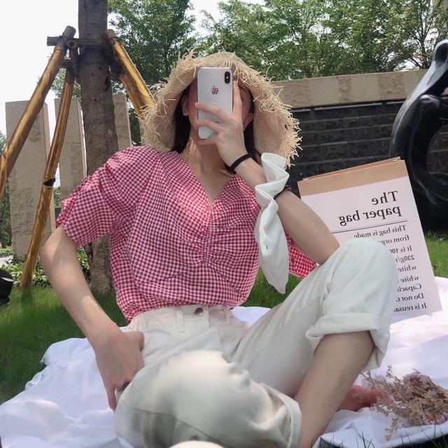 Áo sơ mi nhún ngực