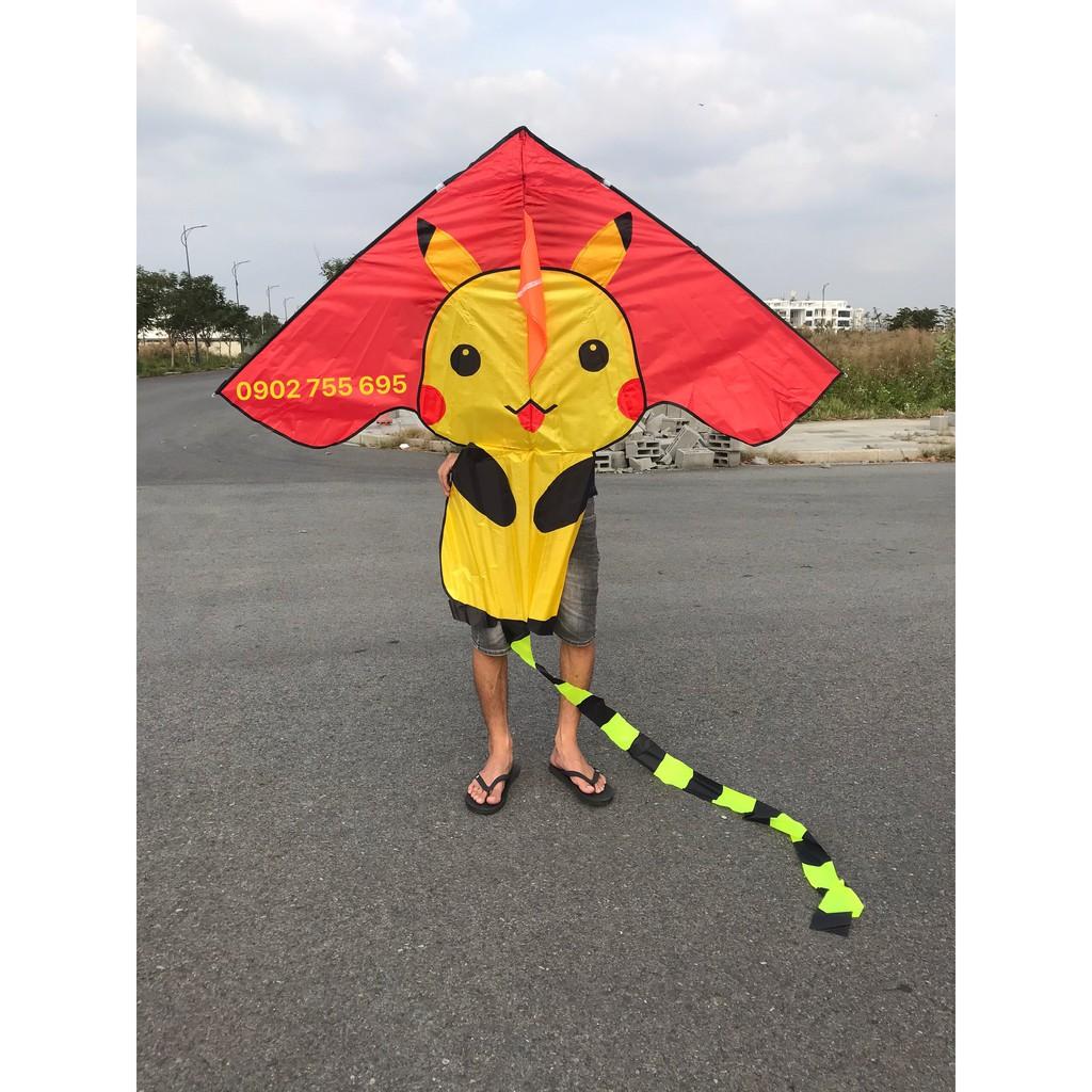 Diều Pikachu - TẶNG TAY CẦM THẢ DIỀU DÀI 150 mét dây + TÚI VẢI ĐỰNG (diều thả, diều giá rẻ, diều đẹp)