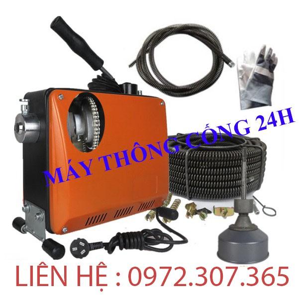 Máy thông tắc GQ185-1000W tặng kèm kèm cuộn dây đường kính 16mm dài 15m và 4,5 mét dây lò xo phi 8