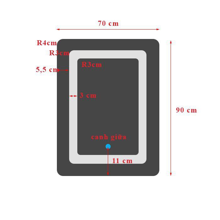 GƯƠNG ĐÈN LED PHÒNG TĂM THÔNG MINH SMHOME GNT02 - TÍCH HỢP ĐÈN LED VÀ CÔNG TẮC CẢM ỨNG TRÊN GƯƠNG